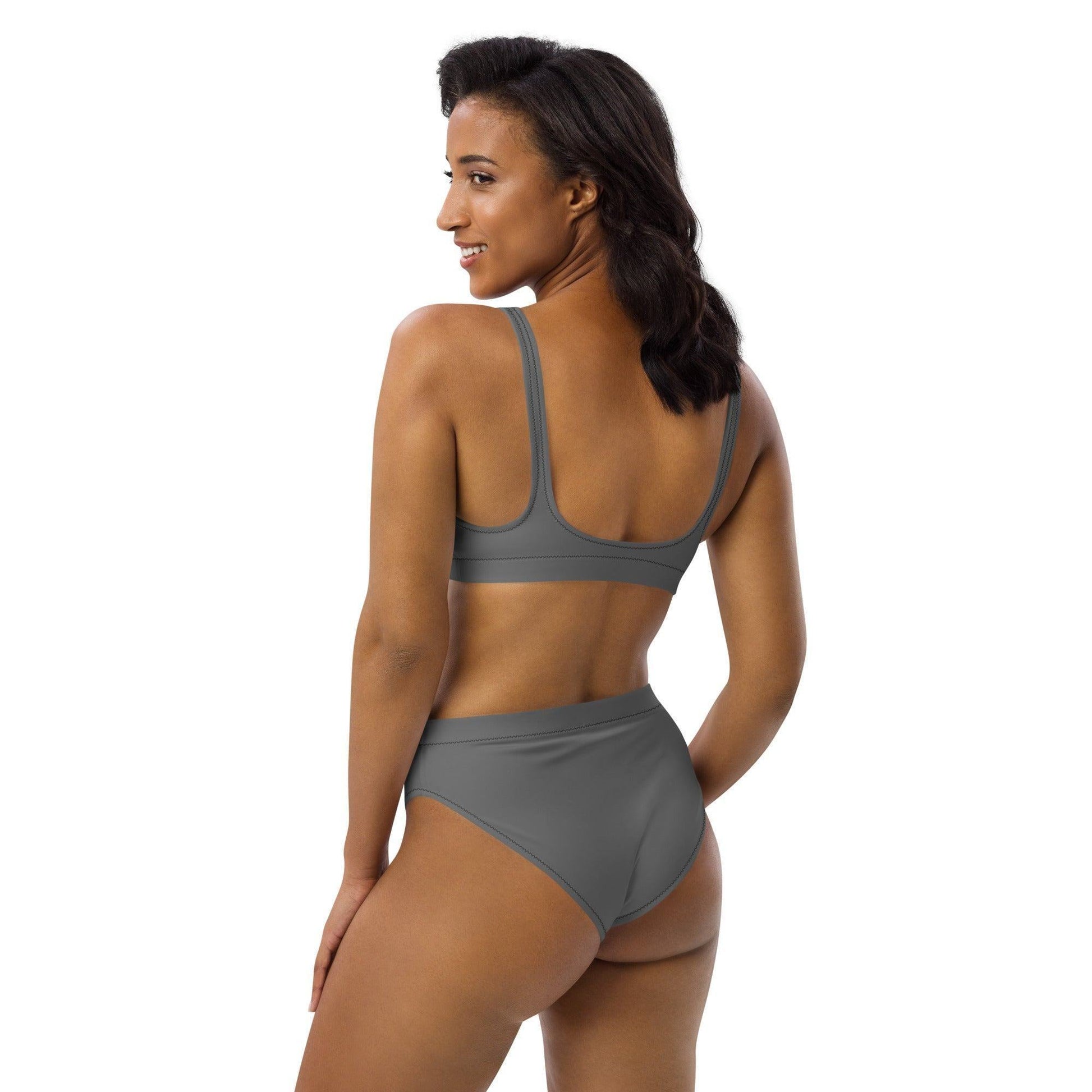 Grauer High Waist Bikini Bikini 49.99 Bikini, Design, einfarbig, Einlagen, Elastan, Fashion, grau, grey, GRS, High, Mode, Passform, Polyester, Style, UPF50, Waist, zweilagig, zweitilig, Ökotex JLR Design