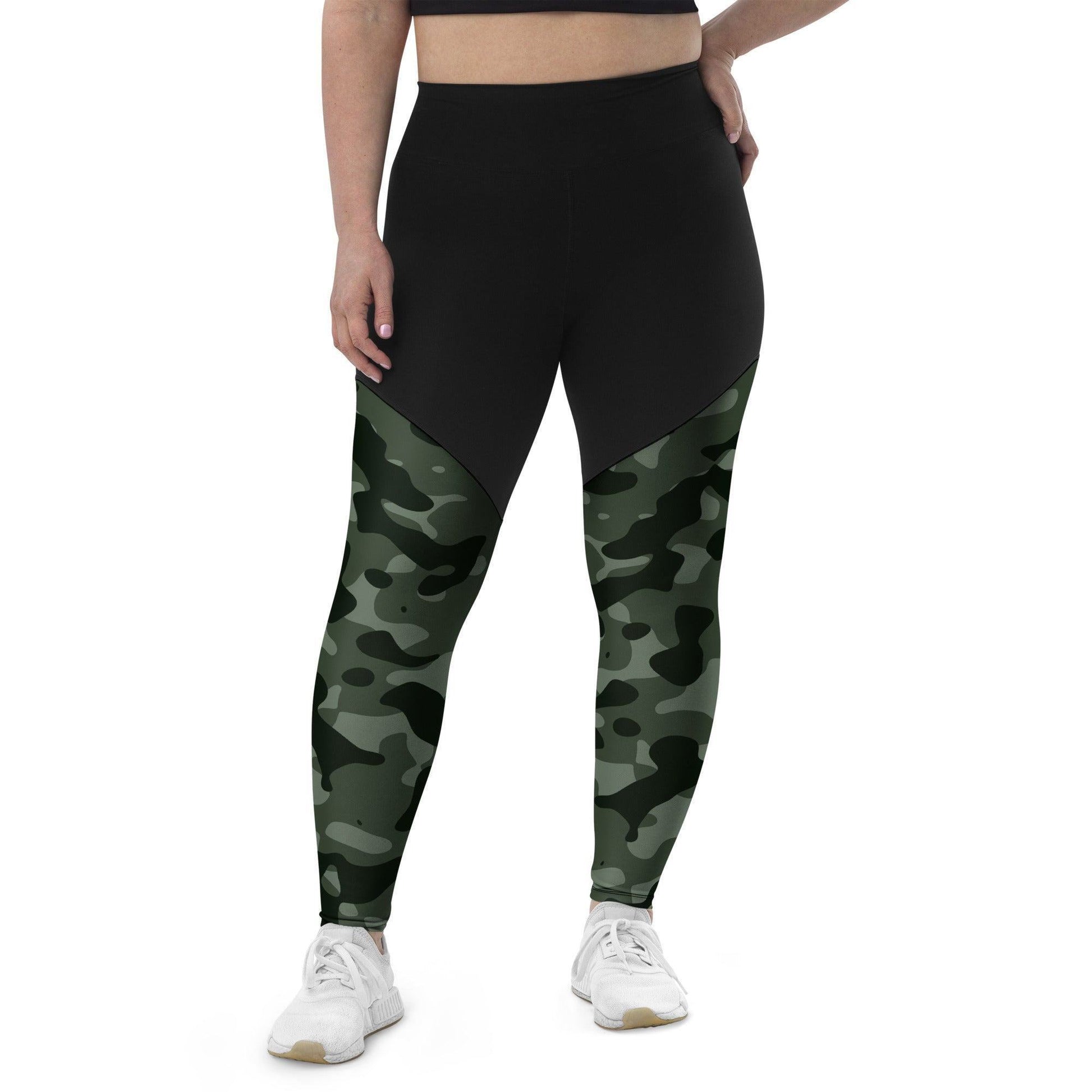 Green Camouflage Damen Sport Leggings -- Green Camouflage Damen Sport Leggings - undefined Sport Leggings | JLR Design
