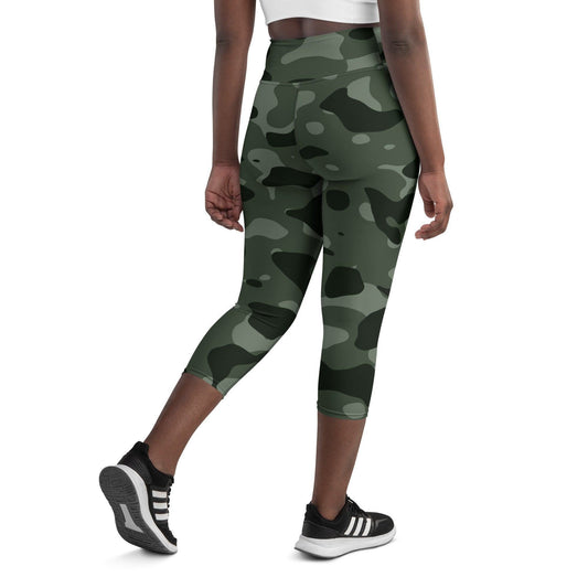 Green Camouflage Damen Yoga Capri Leggings Yoga Capri Leggings JLR Design