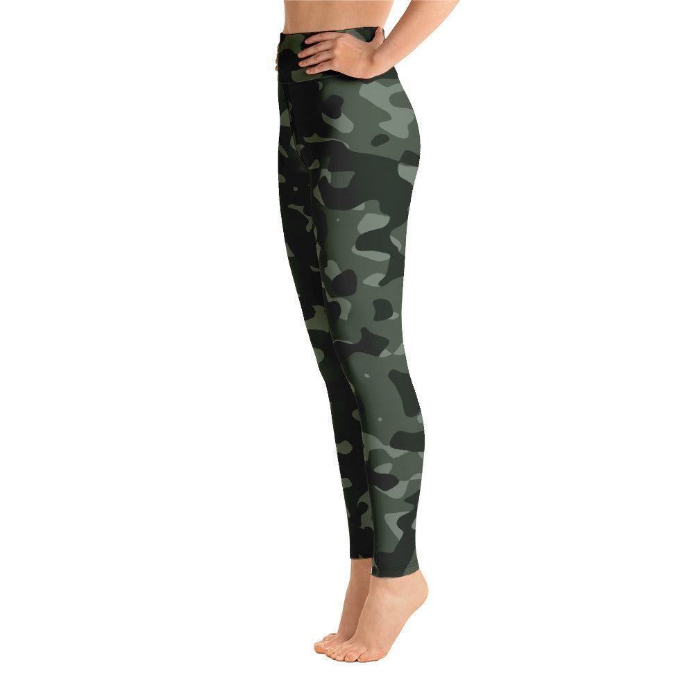 Green Camouflage Damen Yoga Leggings -- Green Camouflage Damen Yoga Leggings - undefined Yoga Leggings | JLR Design