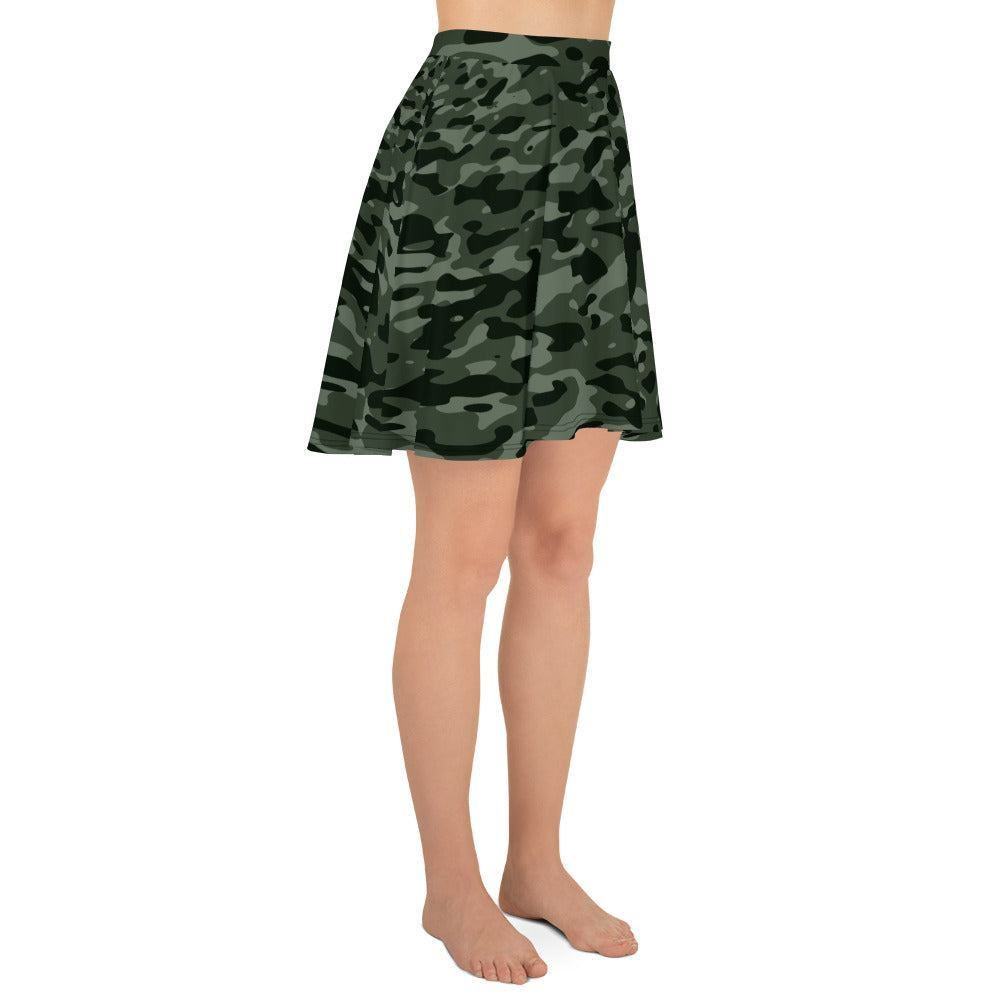 Green Camouflage Skater Rock Skater Rock 51.99 camo, camouflage, Elastan, elastisch, green, grün, Oberschenkel, Overlocknaht, Polyester, Rock, Skater, USF50, weich JLR Design