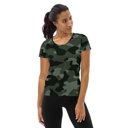 Green Camouflage Sport-T-Shirt für Damen -- Green Camouflage Sport-T-Shirt für Damen - XS Sport T-Shirt | JLR Design