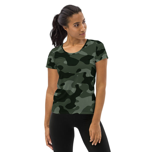 Green Camouflage Sport-T-Shirt für Damen Sport T-Shirt JLR Design
