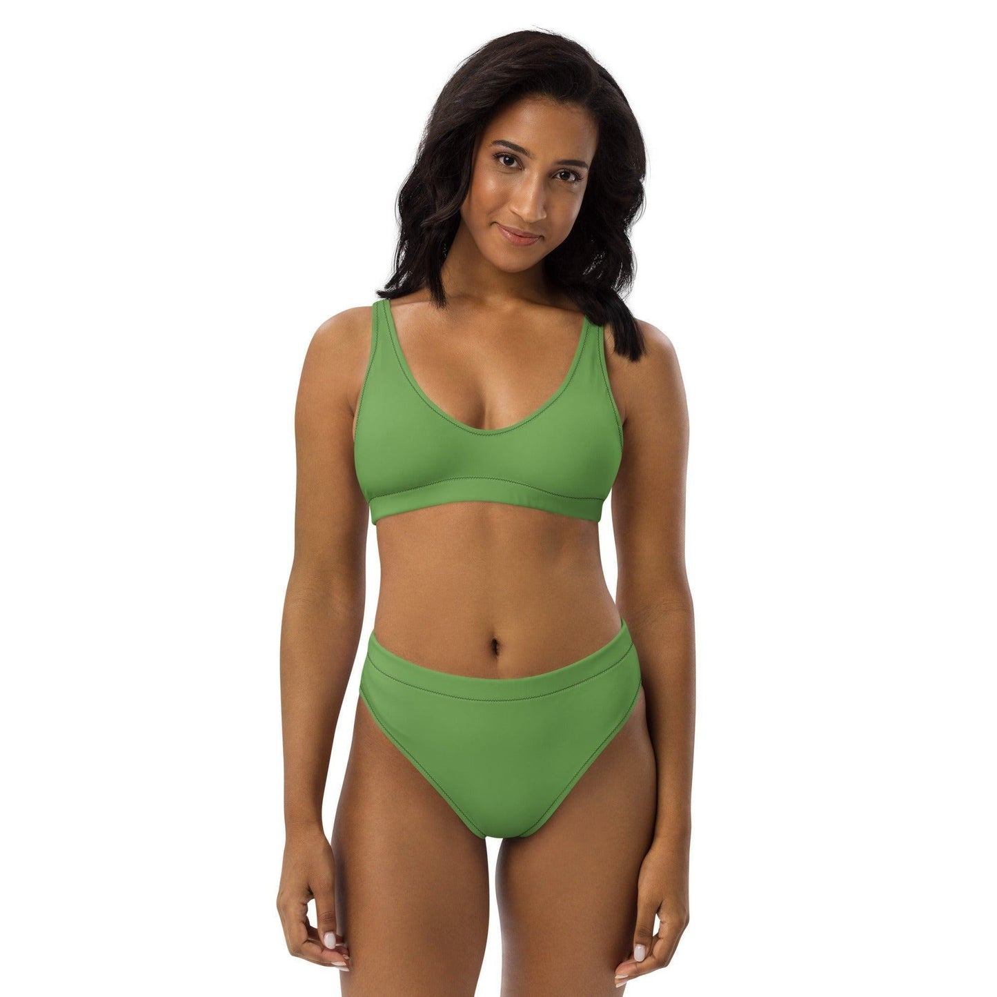 Grüner High Waist Bikini Bikini 49.99 Bikini, Design, einfarbig, Einlagen, Elastan, Fashion, green, GRS, grün, High, Mode, Passform, Polyester, Style, UPF50, Waist, zweilagig, zweitilig, Ökotex JLR Design