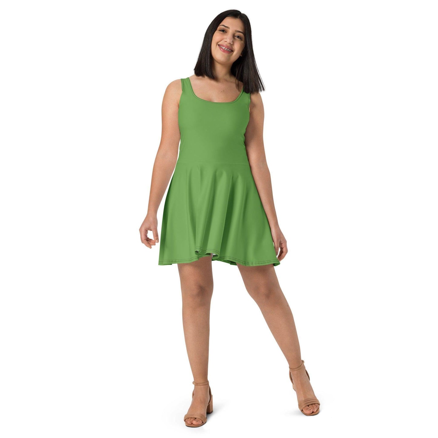 Grünes Skater Kleid Skater Kleid 56.99 ausgestellt, ausgestellter, Dame, Damen, einfarbig, Elastan, Frau, Frauen, Freizeit, Glatter, green, grün, Kleid, Mitte, mittellanger, Muster, Nähte, Overlock, Pattern, Polyester, Rock, Saum, schmeichelhaft, Skater, Sport, Stoff, trendy, Weiblich, wühlfühlend, Überdeck JLR Design