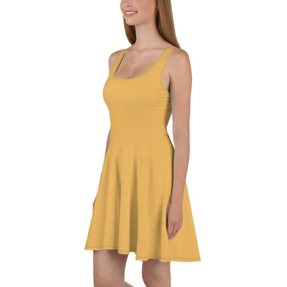 Harvest Gold Skater Kleid Skater Kleid 56.99 ausgestellt, ausgestellter, Dame, Damen, einfarbig, Elastan, Frau, Frauen, Freizeit, Glatter, gold, Harvest, Kleid, Mitte, mittellanger, Muster, Nähte, Overlock, Pattern, Polyester, Rock, Saum, schmeichelhaft, Skater, Sport, Stoff, trendy, Weiblich, wühlfühlend, Überdeck JLR Design