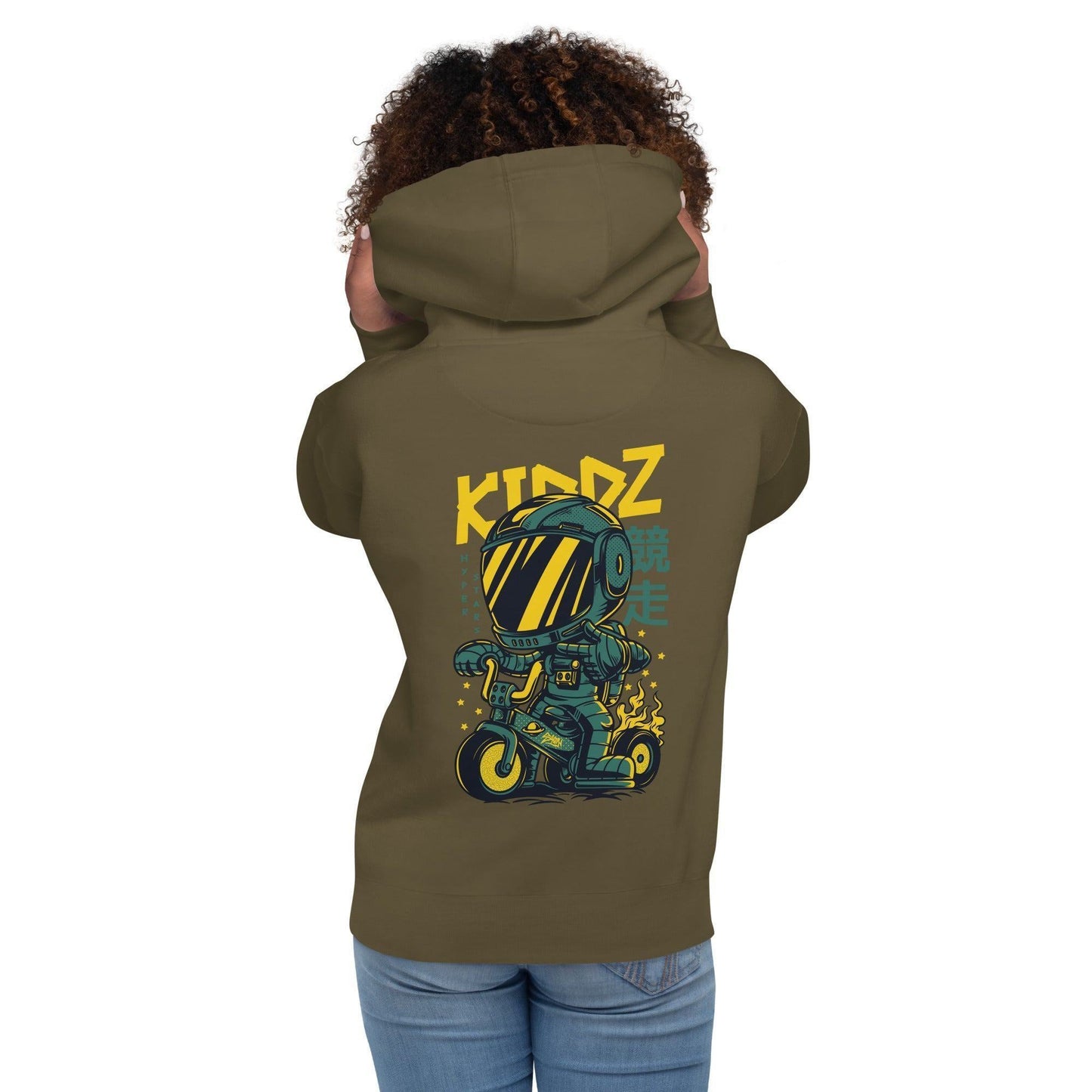 Kiddz Hoodie Hoodie 49.99 angenehm, Außenseite, Baumwolle, Bündchen, Damen, elastische, Frau, Freizeitaktivitäten, gemütlich, Haut, Herren, Hoodie, ideal, Kapuzenpullover, Kiddz, Komfort, Kängurutasche, lässige, Mann, Material, optimaler, Passform, Polyester, Rad, Robot, stylisch, Unisex, weiches JLR Design