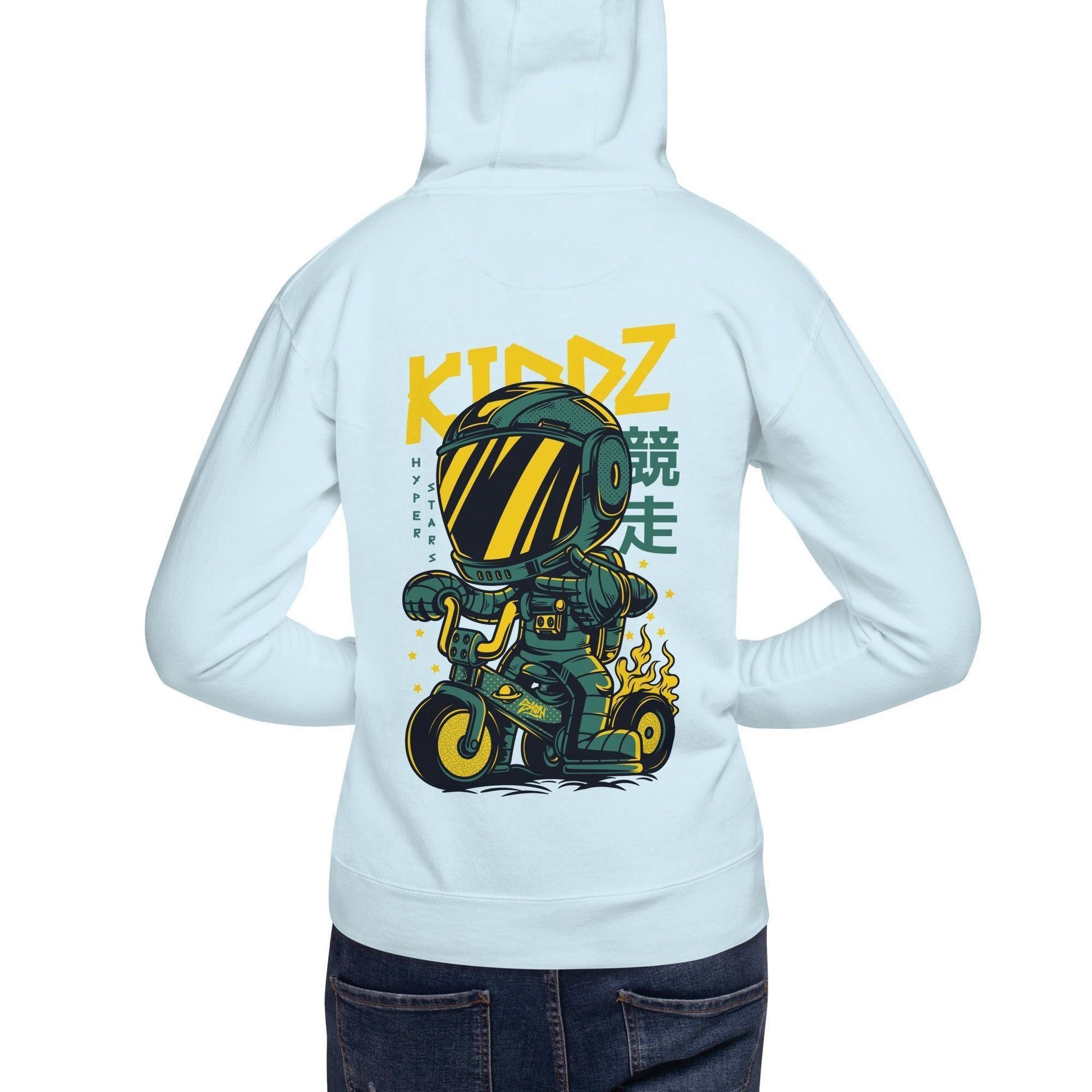 Kiddz Hoodie Hoodie 49.99 angenehm, Außenseite, Baumwolle, Bündchen, Damen, elastische, Frau, Freizeitaktivitäten, gemütlich, Haut, Herren, Hoodie, ideal, Kapuzenpullover, Kiddz, Komfort, Kängurutasche, lässige, Mann, Material, optimaler, Passform, Polyester, Rad, Robot, stylisch, Unisex, weiches JLR Design