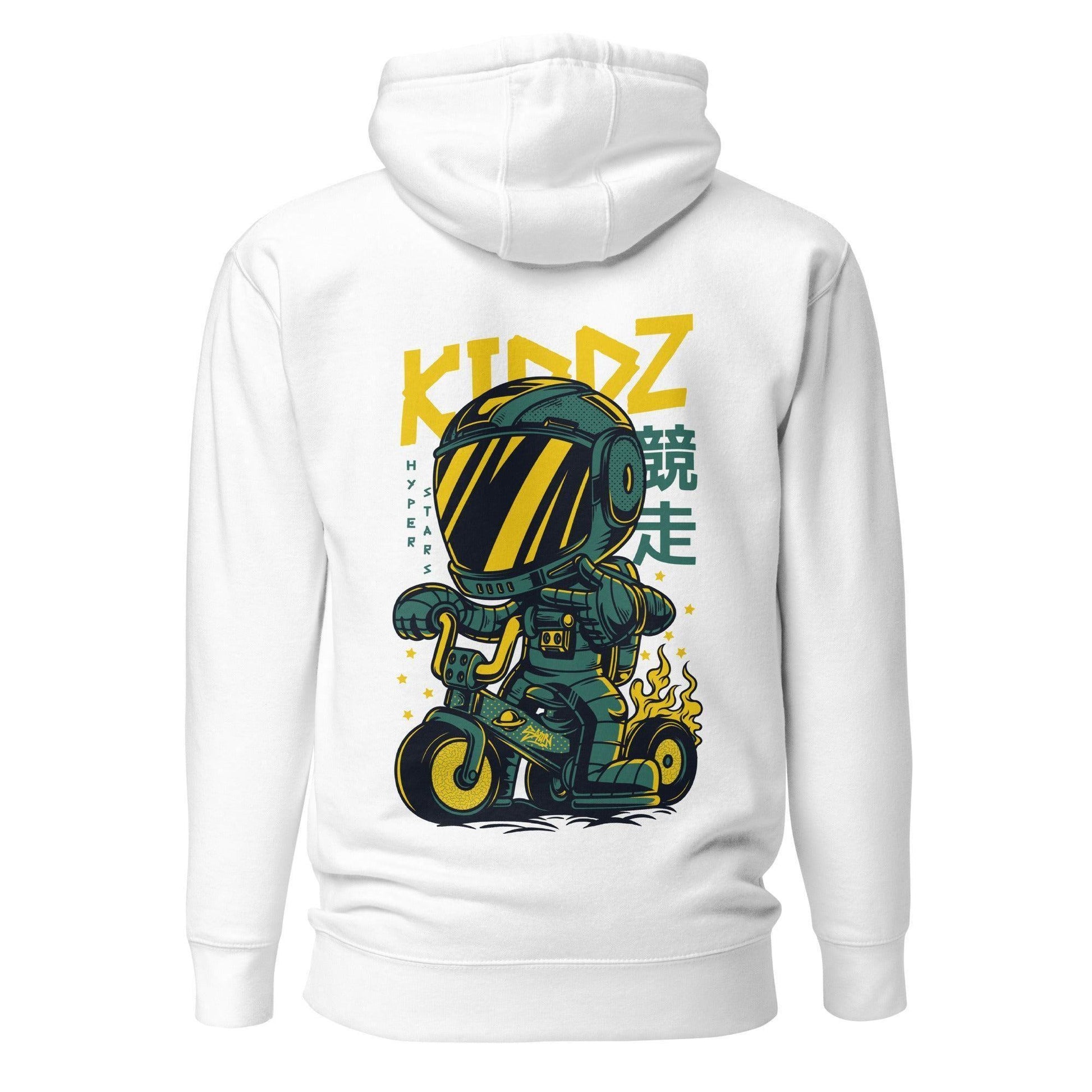 Kiddz Hoodie Hoodie 49.99 angenehm, Außenseite, Baumwolle, Bündchen, Damen, elastische, Frau, Freizeitaktivitäten, gemütlich, Haut, Herren, Hoodie, ideal, Kapuzenpullover, Kiddz, Komfort, Kängurutasche, lässige, Mann, Material, optimaler, Passform, Polyester, Rad, Robot, stylisch, Unisex, weiches JLR Design