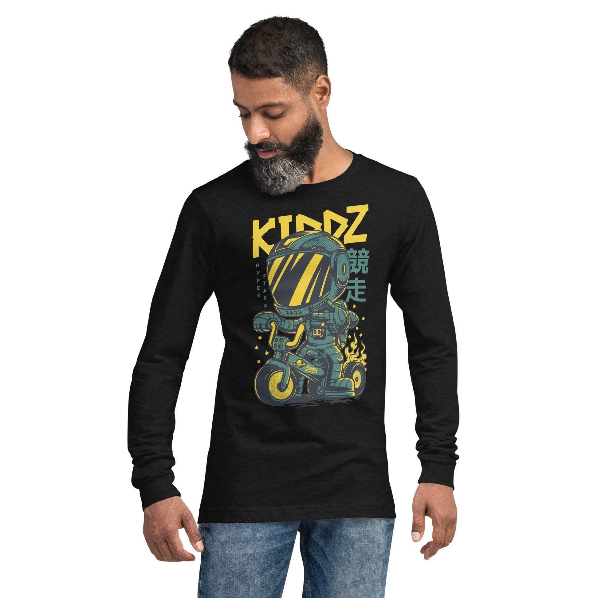 Kiddz Langarmshirt Langarmshirt 44.99 angenehmes, Auswahl, Baumwolle, Begleiter, bequem, Damen, Design, Farben, figurbetonter, Frau, Fäden, Herren, hochwertige, Jacke, Jahreszeit, Kiddz, Kombination, Langarm, Langarmshirt, Longsleeve, Mann, Materialien, Passform, Polyester, Premium, Qualität, Rad, reguläre, Rippbündchen, Robot, Rundhalsausschnitt, Schnitt, Seitennähte, Silhoutee, style, T-Shirt, Tragegefühl, Unisex, Überdecknaht JLR Design