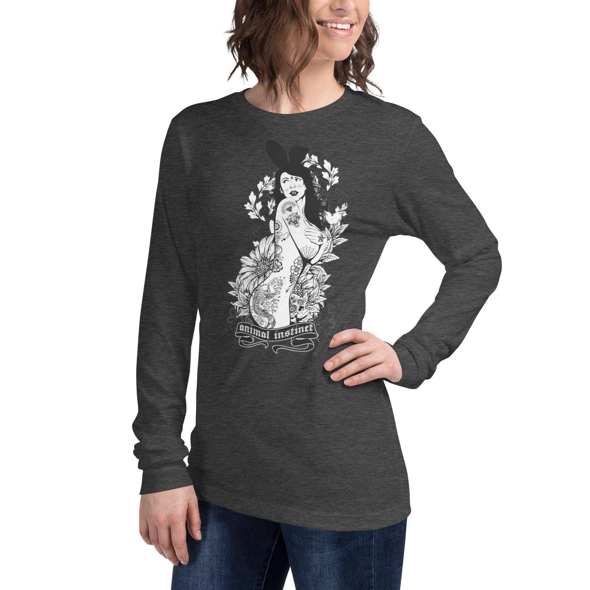 Langärmeliges Animal Instinct T-Shirt Langarmshirt JLR Design