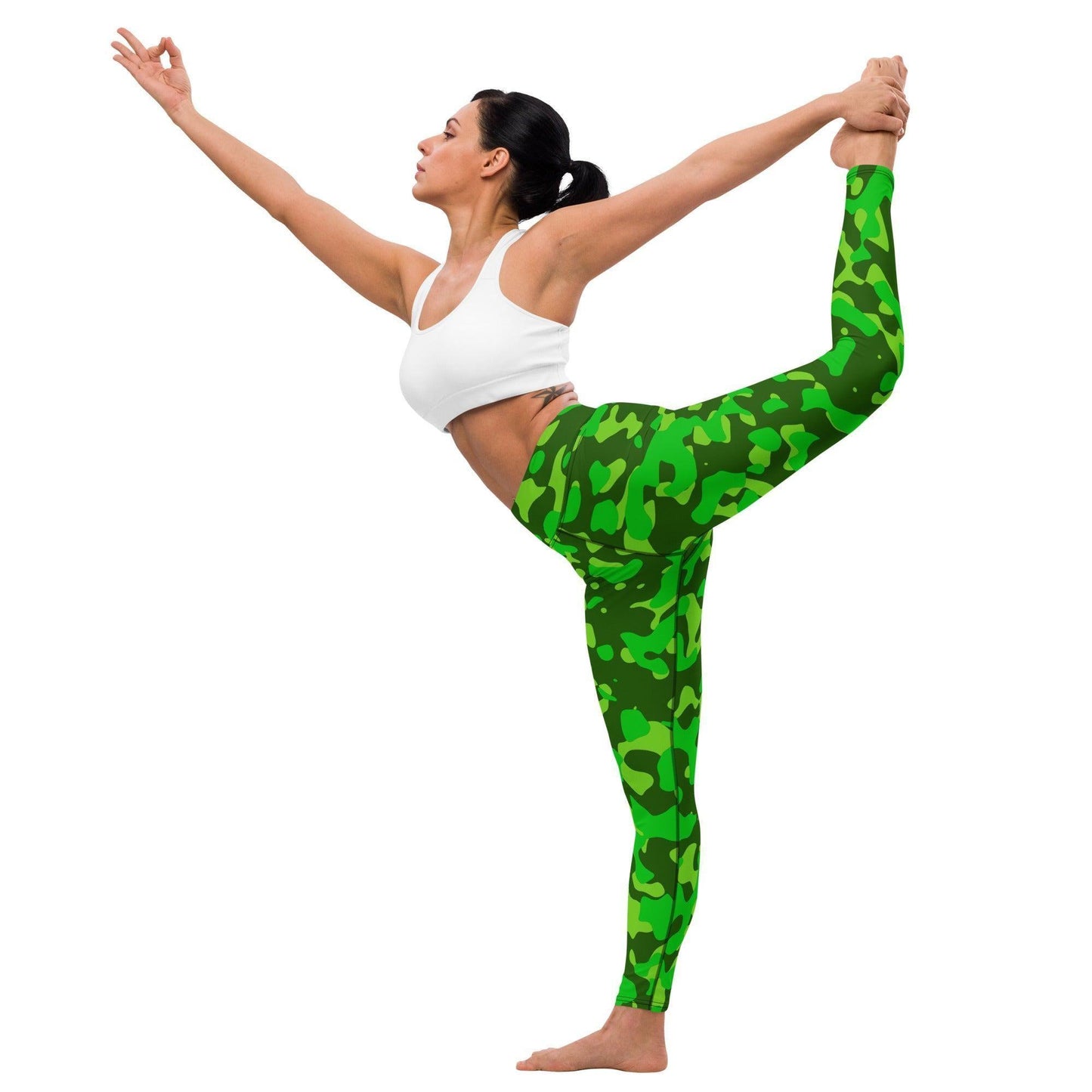 Lime Green Camouflage Damen Yoga Leggings Yoga Leggings 59.99 atmungsaktiv, Camo, Camouflage, Damen, Design, Elastan, Fitness, Flexibilität, fließend, gleiten, Green, Grün, Gummizug, High, Hüftbewegungen, kompression, Leggings, Lime, Mikrofasergarn, Muster, Pattern, Polyester, Posen, Schutzfaktor, Sport, Stretch, Studio, stylisch, UV, Vier-Wege-Stretch, Waist, Yoga JLR Design