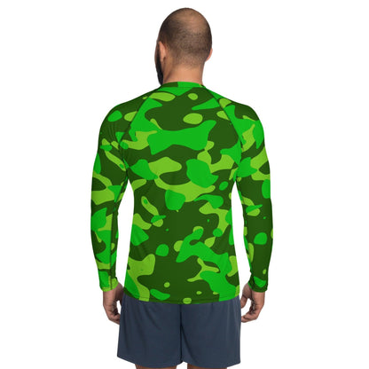 Lime Green Camouflage Herren Rash Guard Rash Guard 59.99 4-Wege, Atmungsaktiv, bequem, Camo, Camouflage, Design, Elastan, Fashion, Flachnaht, Green, grün, Guard, Hautschutz, Kompression, Langarmshirt, Lime, Mode, Männermode, Neon, Outdoor, Pattern, Polyester, Rash, Sand, Schwimmen, Sonnenschutz, Sportbekleidung, Strandmode, Stretchstoff, Style, Surfen, Tarnmuster, trocknend, Wassersport, Wind JLR Design