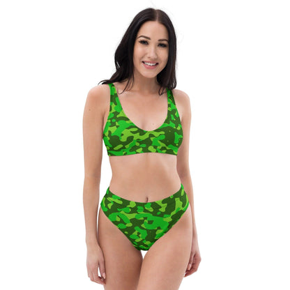 Lime Green Camouflage High Waist Bikini Bikini 56.99 Bikini, Camo, Camouflage, Design, Einlagen, Elastan, Fashion, green, GRS, High, lime, Mode, Muster, Passform, Pattern, Polyester, Style, Tarnfarben, UPF50, Waist, zweilagig, zweitilig, Ökotex JLR Design