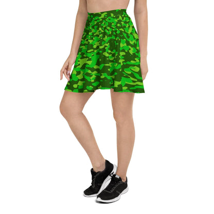 Lime Green Camouflage Skater Rock Skater Rock 51.99 camo, camouflage, Elastan, elastisch, green, grün, lime, Oberschenkel, Overlocknaht, Polyester, Rock, Skater, USF50, weich JLR Design