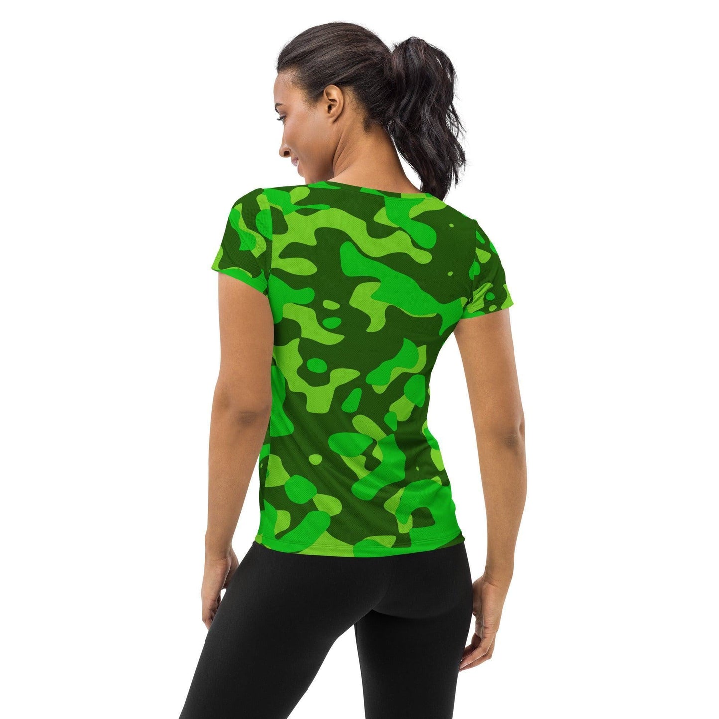 Lime Green Camouflage Sport T-Shirt für Damen -- Lime Green Camouflage Sport T-Shirt für Damen - XS Sport T-Shirt | JLR Design