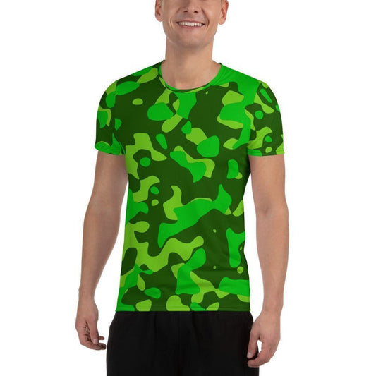 Lime Green Camouflage Sport T-Shirt für Herren -- Lime Green Camouflage Sport T-Shirt für Herren - XS Sport T-Shirt | JLR Design