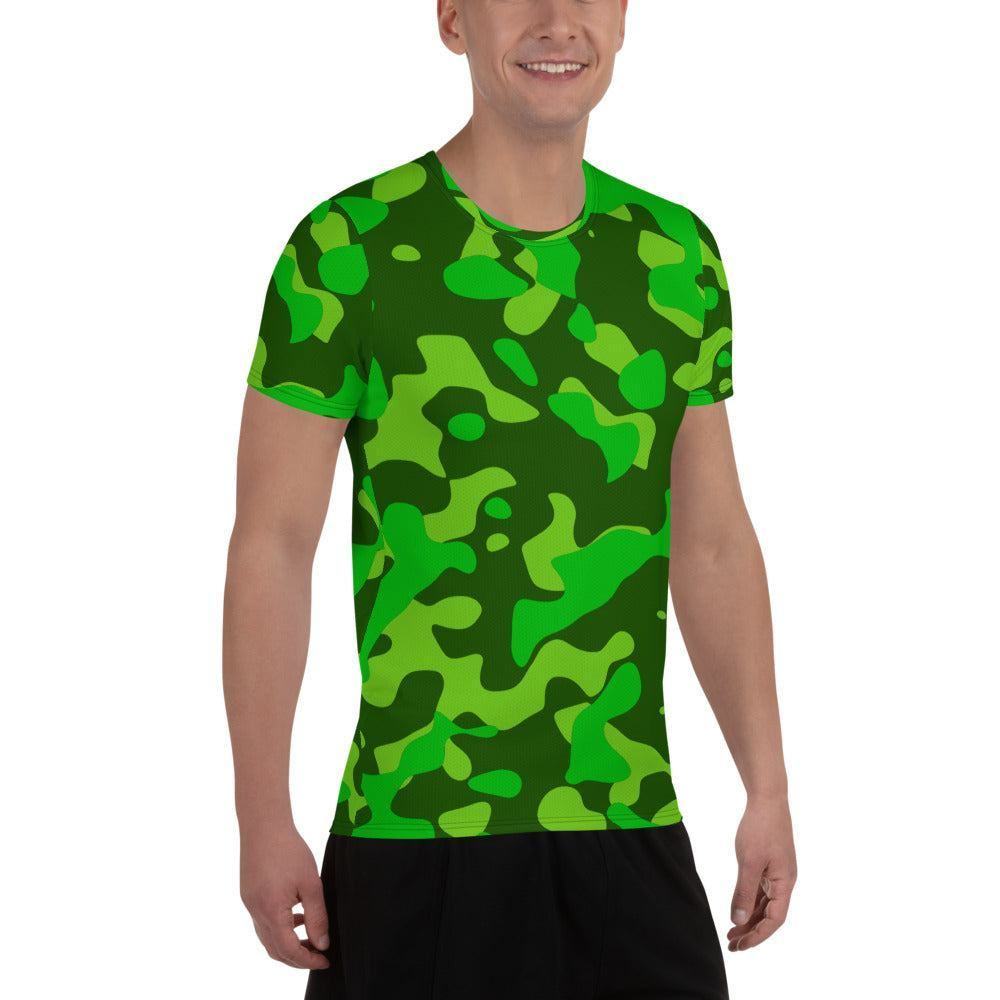 Lime Green Camouflage Sport T-Shirt für Herren -- Lime Green Camouflage Sport T-Shirt für Herren - XS Sport T-Shirt | JLR Design