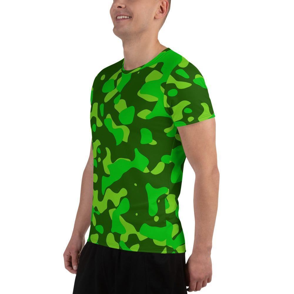 Lime Green Camouflage Sport T-Shirt für Herren -- Lime Green Camouflage Sport T-Shirt für Herren - XS Sport T-Shirt | JLR Design