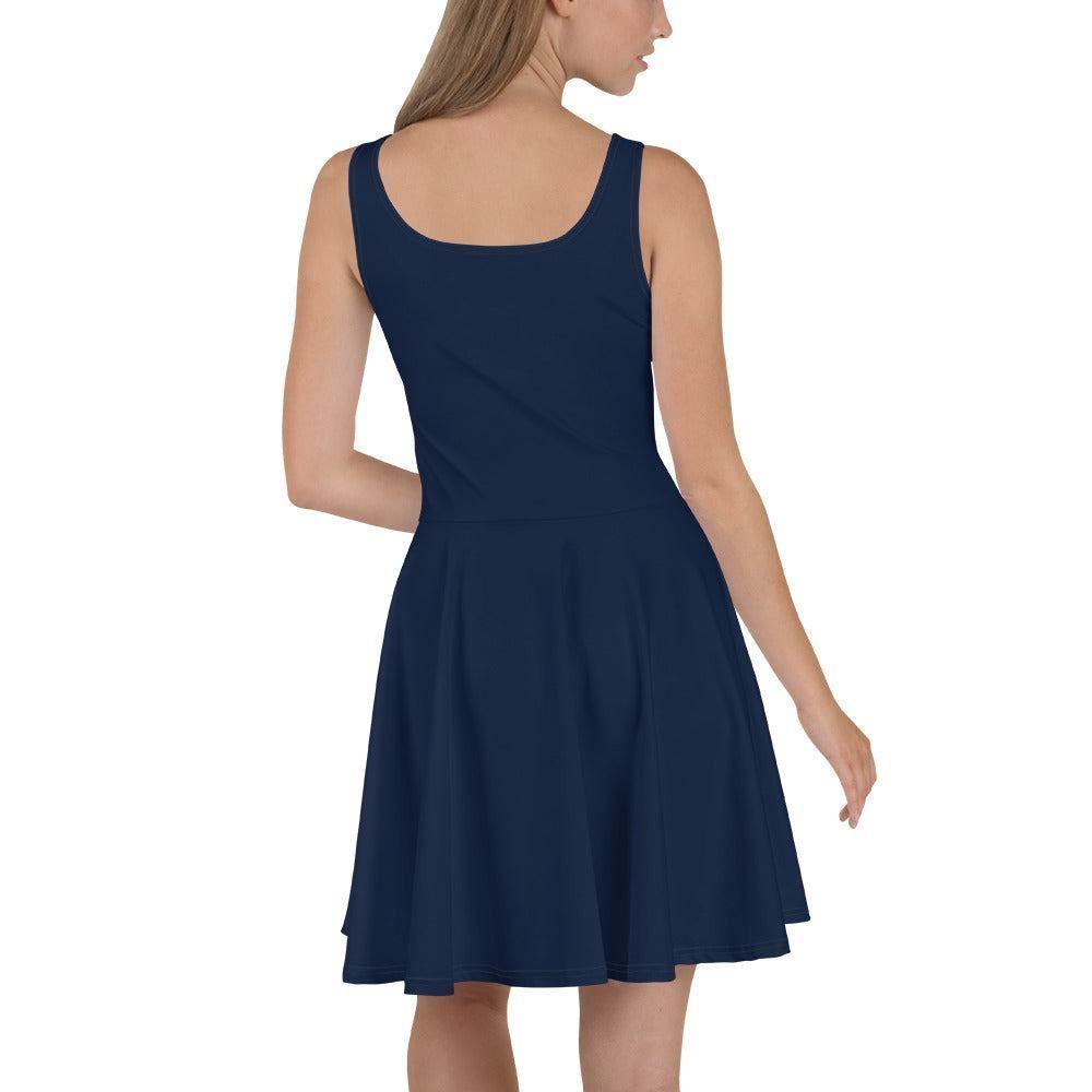 Navy Skater Kleid Skater Kleid 56.99 ausgestellt, ausgestellter, blau, blue, Dame, Damen, einfarbig, Elastan, Frau, Frauen, Freizeit, Glatter, Kleid, Mitte, mittellanger, Muster, Navy, Nähte, Overlock, Pattern, Polyester, Rock, Saum, schmeichelhaft, Skater, Sport, Stoff, trendy, Weiblich, wühlfühlend, Überdeck JLR Design