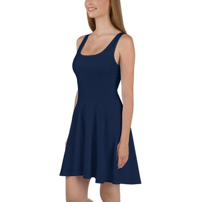 Navy Skater Kleid Skater Kleid 56.99 ausgestellt, ausgestellter, blau, blue, Dame, Damen, einfarbig, Elastan, Frau, Frauen, Freizeit, Glatter, Kleid, Mitte, mittellanger, Muster, Navy, Nähte, Overlock, Pattern, Polyester, Rock, Saum, schmeichelhaft, Skater, Sport, Stoff, trendy, Weiblich, wühlfühlend, Überdeck JLR Design