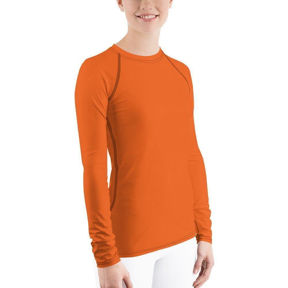 Orange Damen Rash Guard Rash Guard 54.99 4-Wege, Atmungsaktiv, Badebekleidung, bequem, einfarbig, Elastan, Feminin, Flachnaht, Guard, Hautschutz, Kompression, Langarm, Langarmshirt, Männermode, orange, Outdoor, Polyester, Rash, Sand, Schwimmen, Sonnenschutz, Sportbekleidung, Strandmode, Stretchstoff, Surfen, trocknend, Wassersport, Wind JLR Design