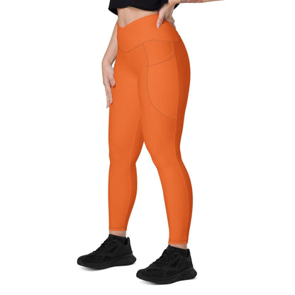 Orange Damen V-Bund Leggings mit Taschen -- Orange Damen V-Bund Leggings mit Taschen - undefined V-Bund Leggings | JLR Design