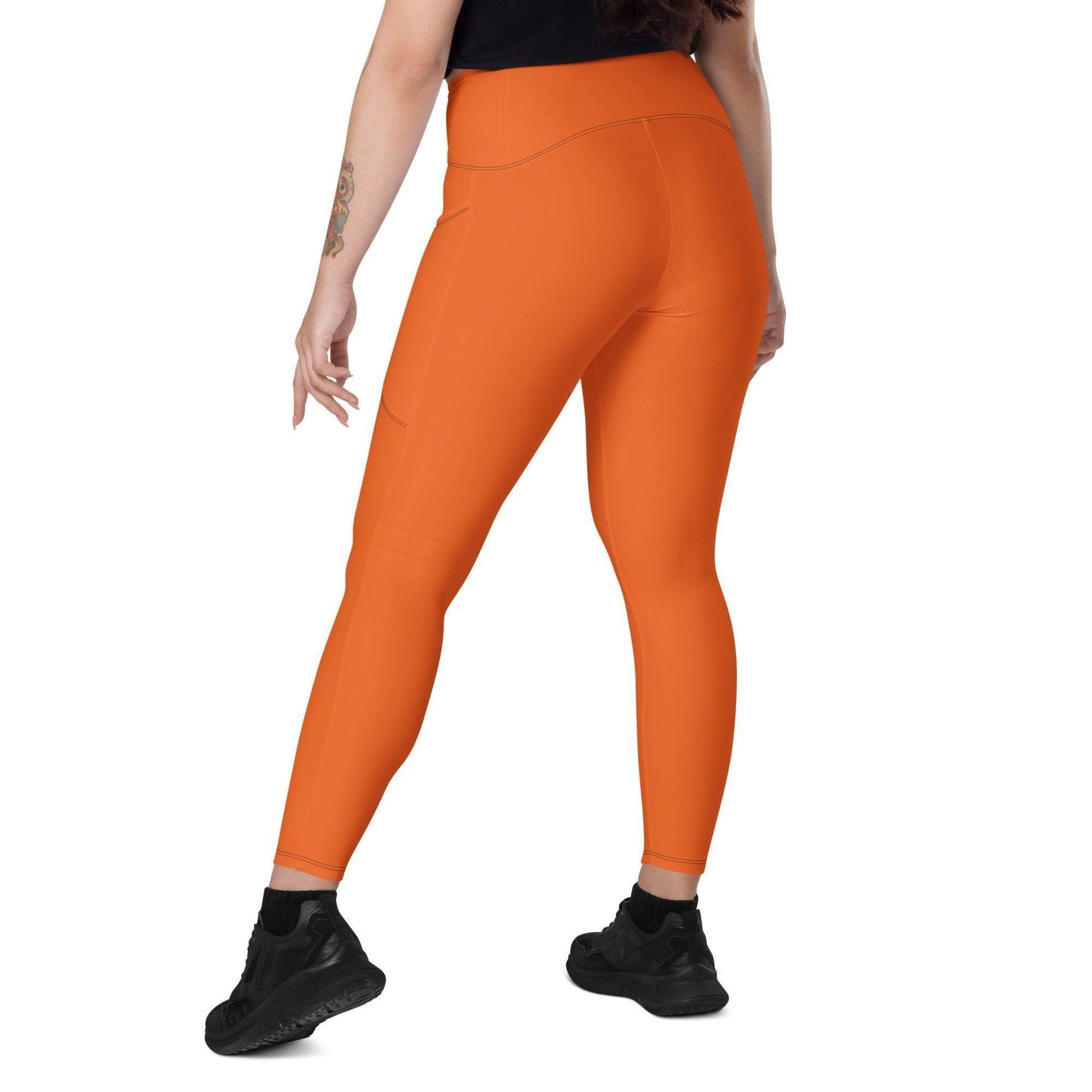 Orange Damen V-Bund Leggings mit Taschen -- Orange Damen V-Bund Leggings mit Taschen - undefined V-Bund Leggings | JLR Design