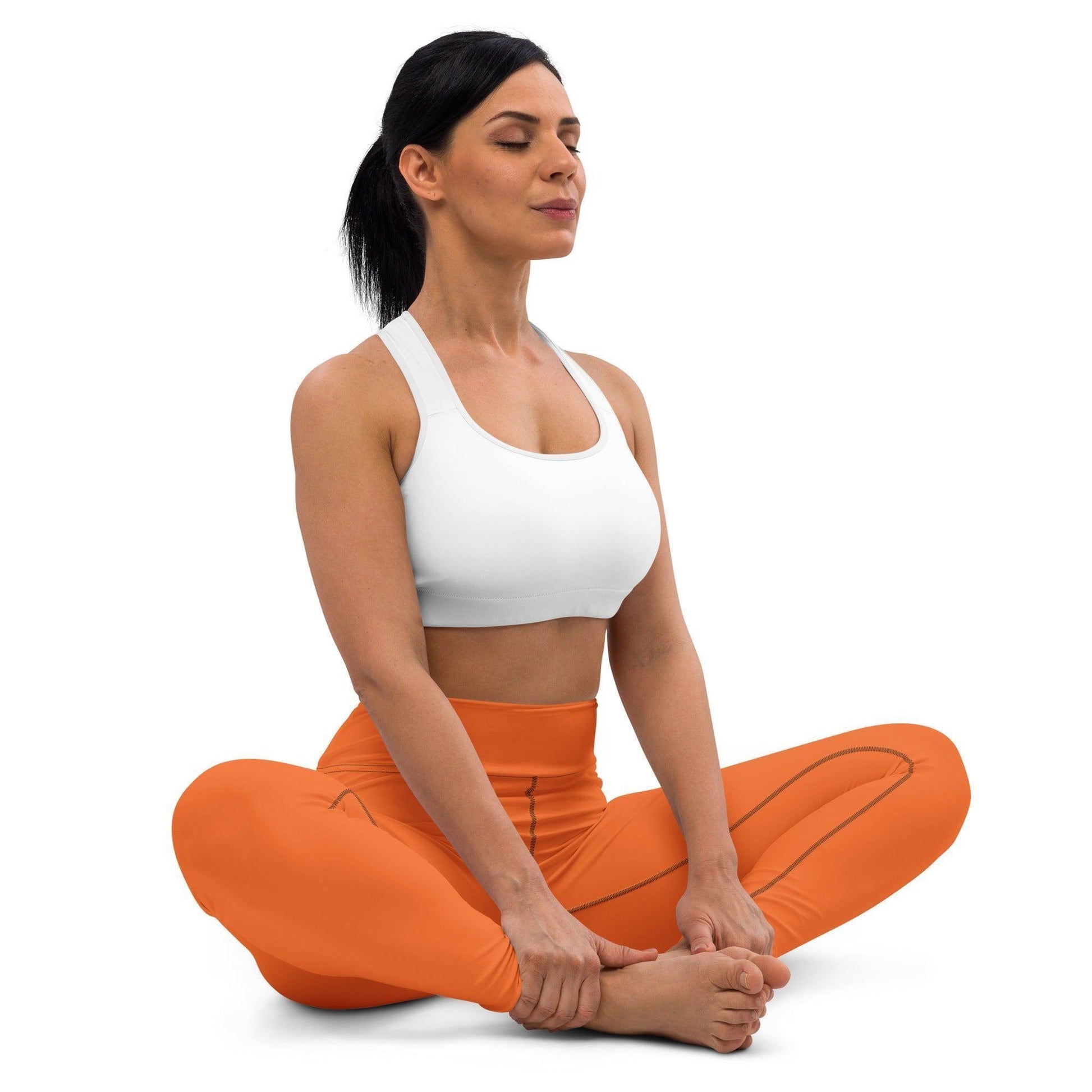 Orange Damen Yoga Leggings Yoga Leggings 54.99 atmungsaktiv, Damen, einfarbig, Elastan, Fitness, Flexibilität, fließend, gleiten, Gummizug, High, Hüftbewegungen, kompression, Leggings, Mikrofasergarn, orange, Polyester, Posen, Schutzfaktor, Sport, Stretch, Studio, stylisch, UV, Vier-Wege-Stretch, Waist, Yoga JLR Design