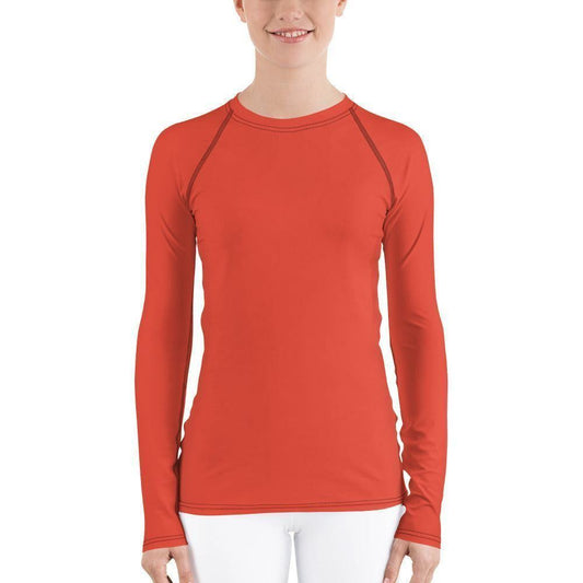 Orange Red Damen Rash Guard Rash Guard 54.99 4-Wege, Atmungsaktiv, Badebekleidung, bequem, einfarbig, Elastan, Feminin, Flachnaht, Guard, Hautschutz, Kompression, Langarm, Langarmshirt, Männermode, orange, Outdoor, Polyester, Rash, red, rot, Sand, Schwimmen, Sonnenschutz, Sportbekleidung, Strandmode, Stretchstoff, Surfen, trocknend, Wassersport, Wind JLR Design