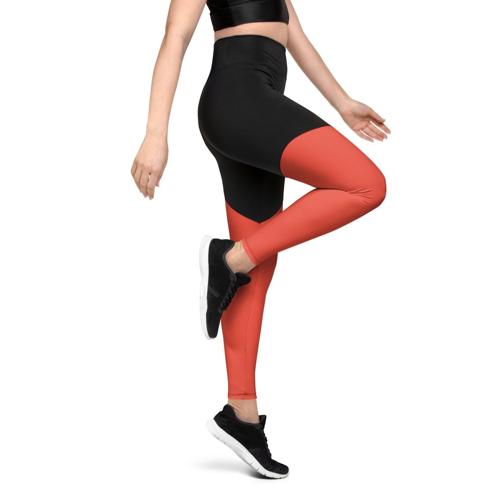 Orange Red Damen Sport Leggings -- Orange Red Damen Sport Leggings - undefined Sport Leggings | JLR Design