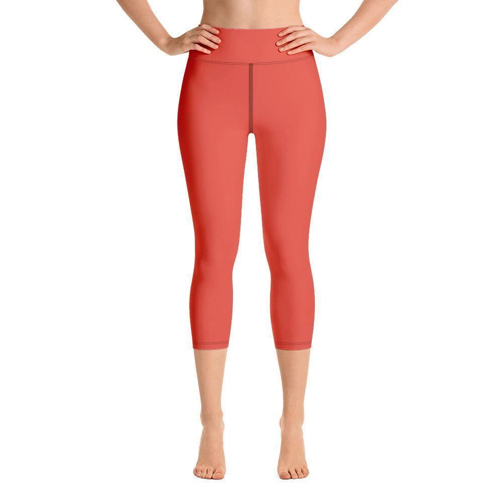Orange Red Damen Yoga Capri Leggings -- Orange Red Damen Yoga Capri Leggings - undefined Yoga Capri Leggings | JLR Design