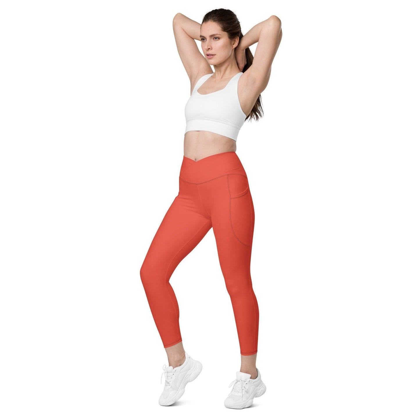 Orange Red V-Bund Leggings mit Taschen V-Bund Leggings 59.99 1 Tasche auf jeder Seite, atmungsaktives Material, Damen, Design, einfarbig, Elastan, Fashion, Hoch tailliert, hoher Tragekomfort, Komfort, Mode, OEKOTEX100, Outfit, Polyester, schmeichelhafter Schnitt, Style, UPF50, V-Bund Leggings JLR Design