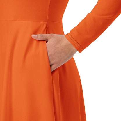 Oranges langärmliges Midikleid Midikleid JLR Design