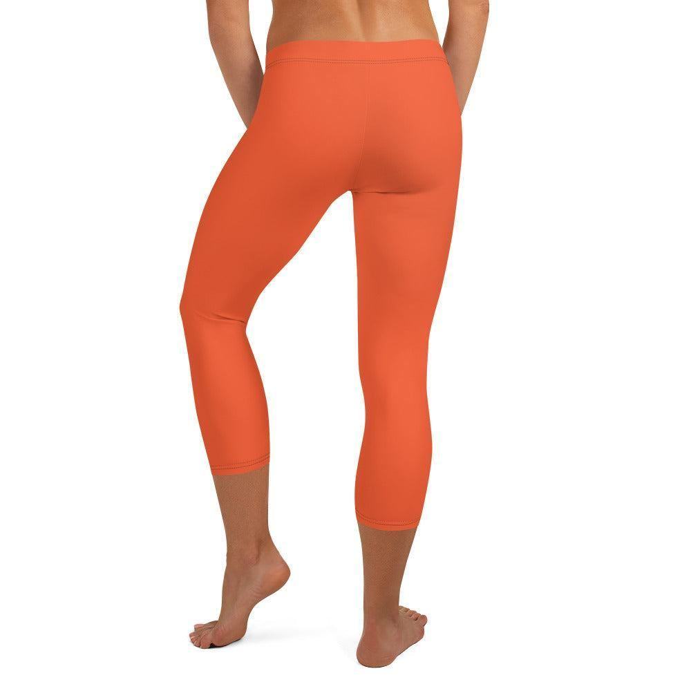 Outrageous Orange Capri Leggings Capri Leggings 49.99 Alltag, bequem, Capri, Damen, Design, einfarbig, Elastan, enganliegend, entspannen, Leggings, Mikrofasergarn, Mode, modisch, orange, Outdoor, outrageous, Passform, Polyester, Sport, Stil, Style, USF50, verkürzt, vielseitig, Vier-Wege-Stretch JLR Design