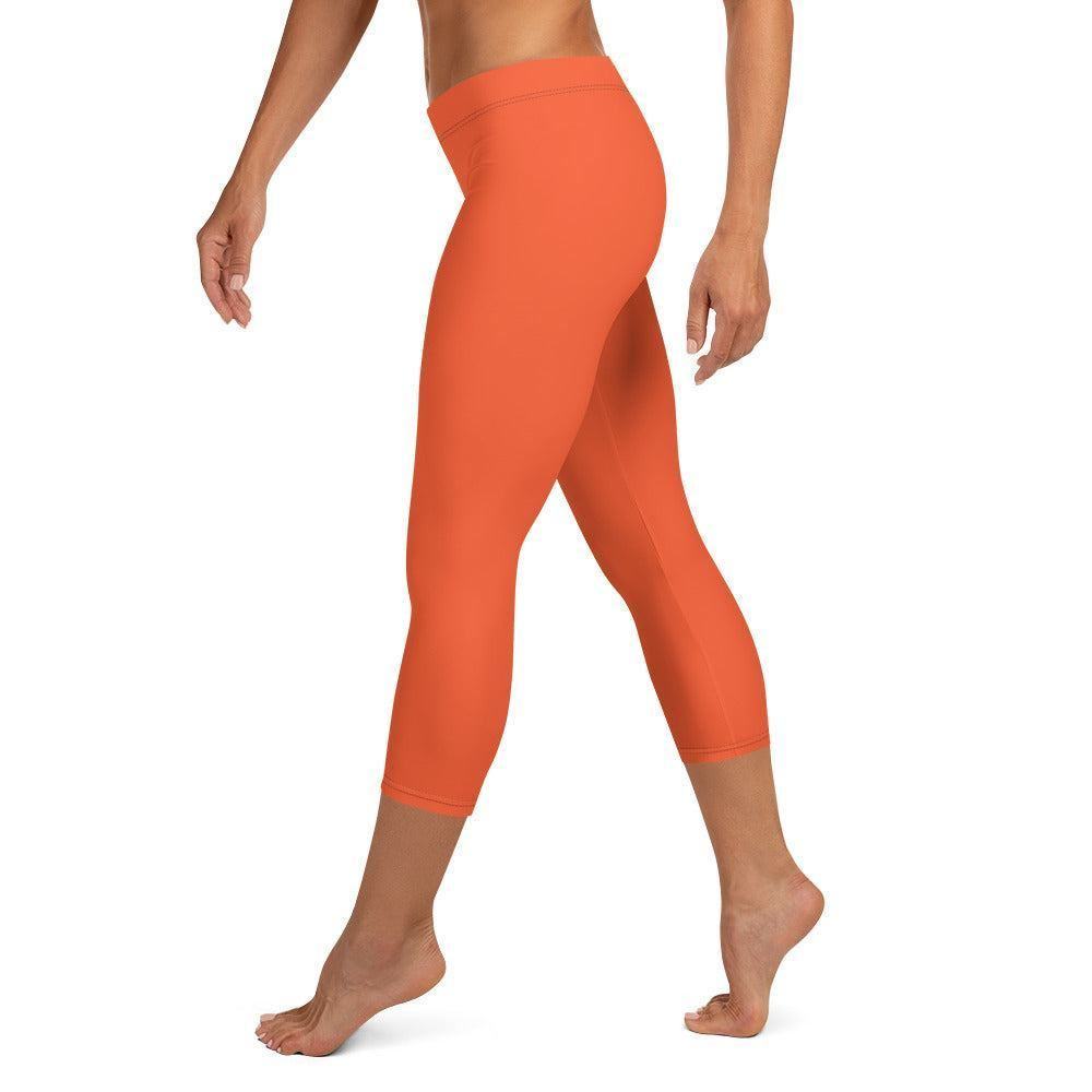 Outrageous Orange Capri Leggings Capri Leggings 49.99 Alltag, bequem, Capri, Damen, Design, einfarbig, Elastan, enganliegend, entspannen, Leggings, Mikrofasergarn, Mode, modisch, orange, Outdoor, outrageous, Passform, Polyester, Sport, Stil, Style, USF50, verkürzt, vielseitig, Vier-Wege-Stretch JLR Design