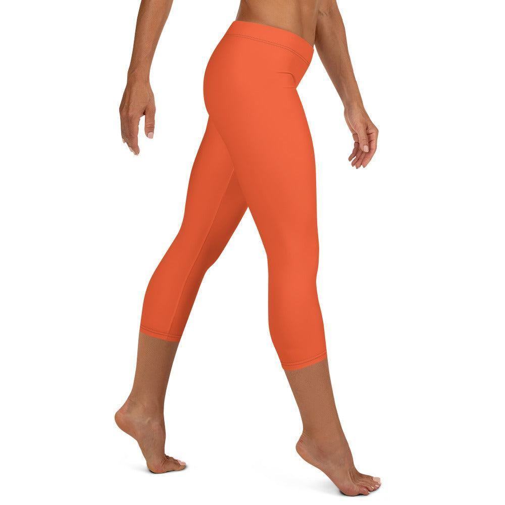 Outrageous Orange Capri Leggings Capri Leggings 49.99 Alltag, bequem, Capri, Damen, Design, einfarbig, Elastan, enganliegend, entspannen, Leggings, Mikrofasergarn, Mode, modisch, orange, Outdoor, outrageous, Passform, Polyester, Sport, Stil, Style, USF50, verkürzt, vielseitig, Vier-Wege-Stretch JLR Design