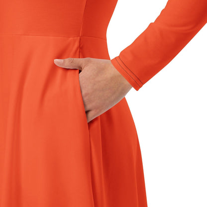 Outrageous Orange langärmliges Midikleid Midikleid JLR Design