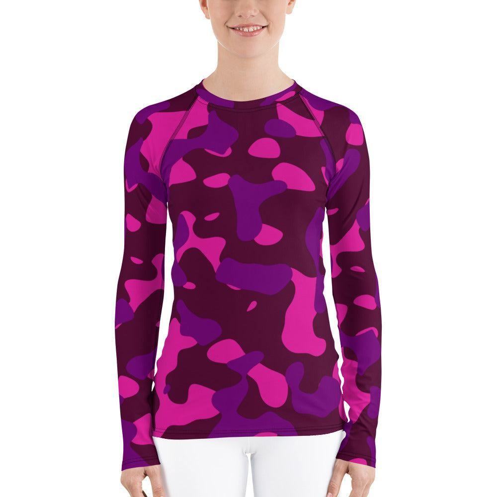 Pink Camouflage Damen Rash Guard Rash Guard 59.99 4-Wege, Atmungsaktiv, bequem, Camo, Camouflage, Design, Elastan, Fashion, Flachnaht, Guard, Hautschutz, Kompression, Langarmshirt, Mode, Männermode, Outdoor, Pattern, Pink, Polyester, Rash, Sand, Schwimmen, Sonnenschutz, Sportbekleidung, Strandmode, Stretchstoff, Style, Surfen, Tarnmuster, trocknend, Wassersport, Wind JLR Design