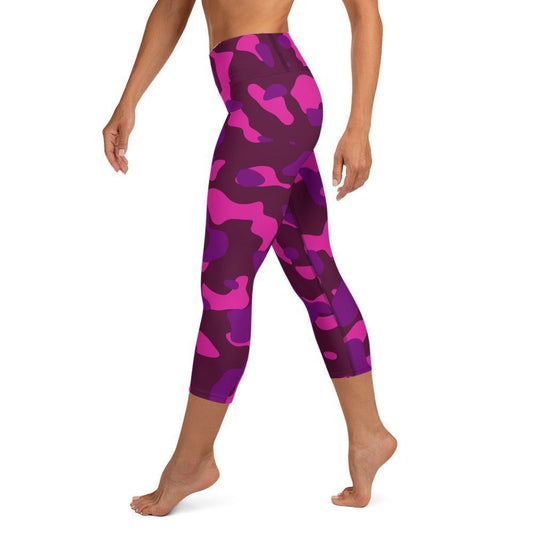 Pink Camouflage Damen Yoga Capri Leggings Yoga Capri Leggings JLR Design