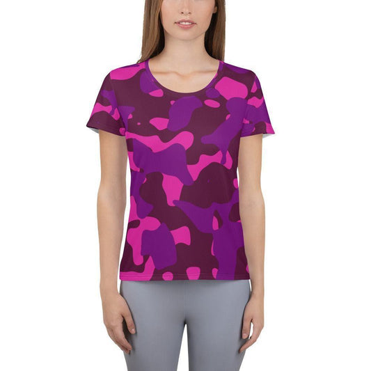 Pink Camouflage Sport T-Shirt für Damen -- Pink Camouflage Sport T-Shirt für Damen - XS Sport T-Shirt | JLR Design