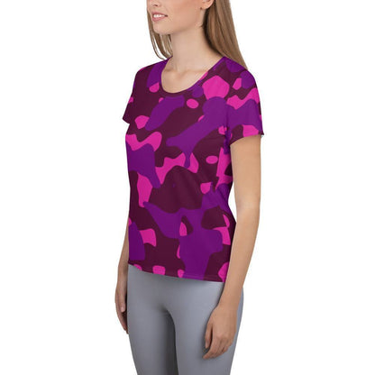 Pink Camouflage Sport T-Shirt für Damen -- Pink Camouflage Sport T-Shirt für Damen - XS Sport T-Shirt | JLR Design