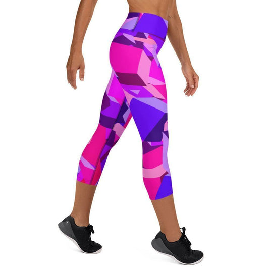 Pink Cube Damen Yoga Capri Leggings Yoga Capri Leggings JLR Design