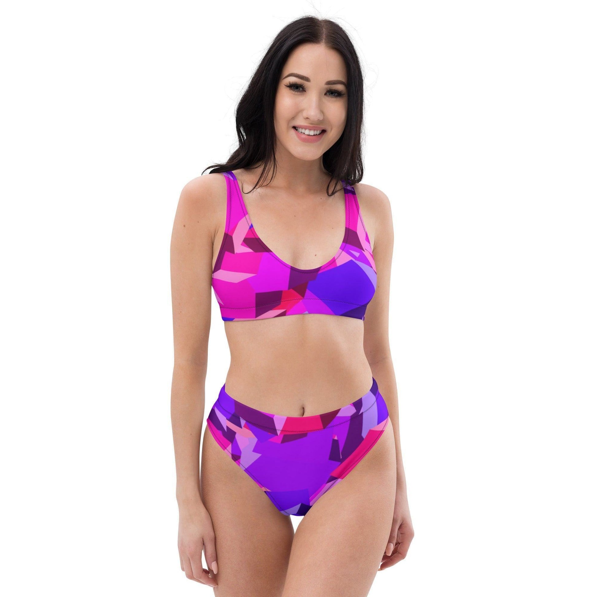 Pink Cube High Waist Bikini Bikini 56.99 Bikini, cube, Design, einfarbig, Einlagen, Elastan, Fashion, GRS, High, Mode, Passform, Pink, Polyester, Style, UPF50, Waist, würfel, zweilagig, zweitilig, Ökotex JLR Design