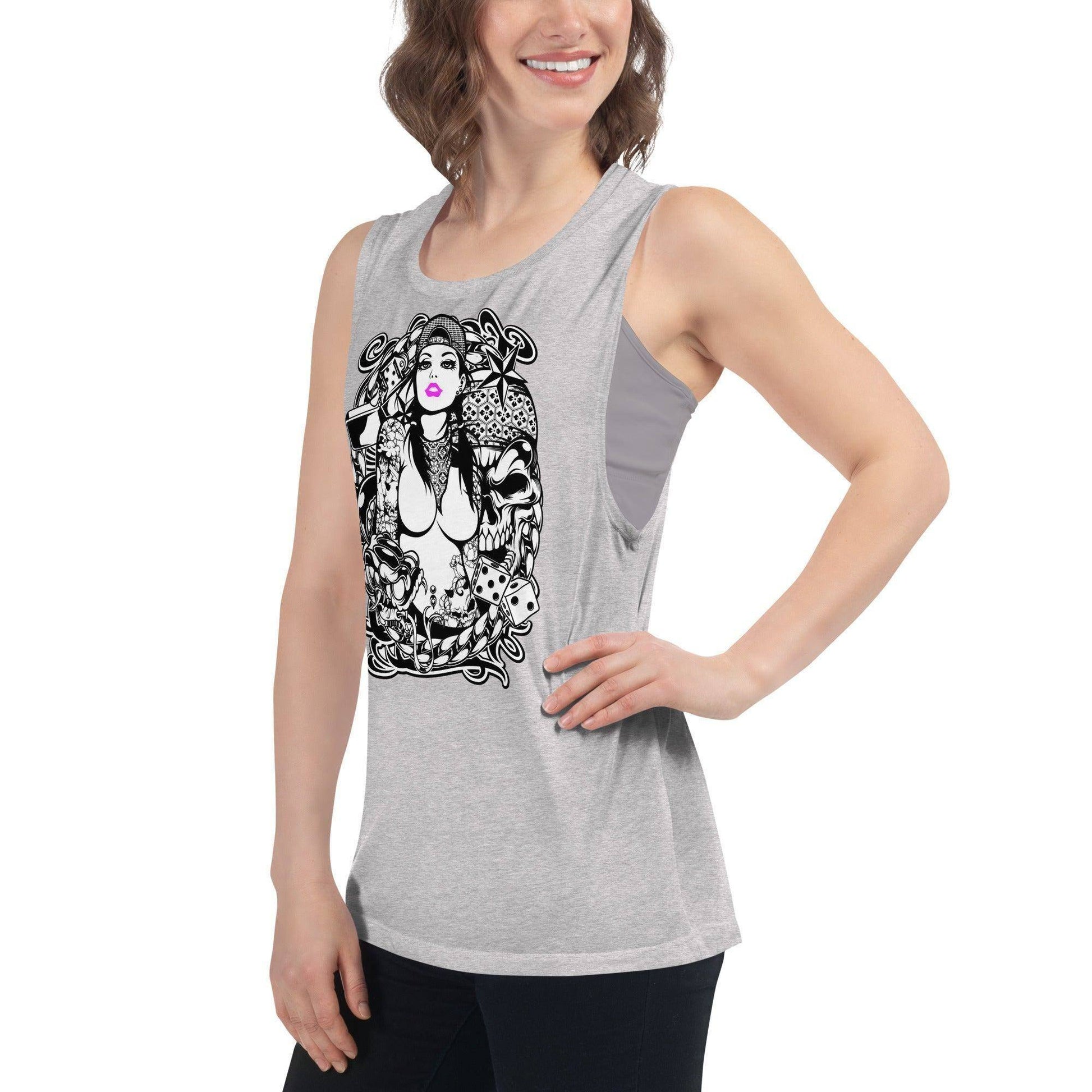 pink-lips-damen-tank-top-tank-top-jlr-design-81709 - JLR Design