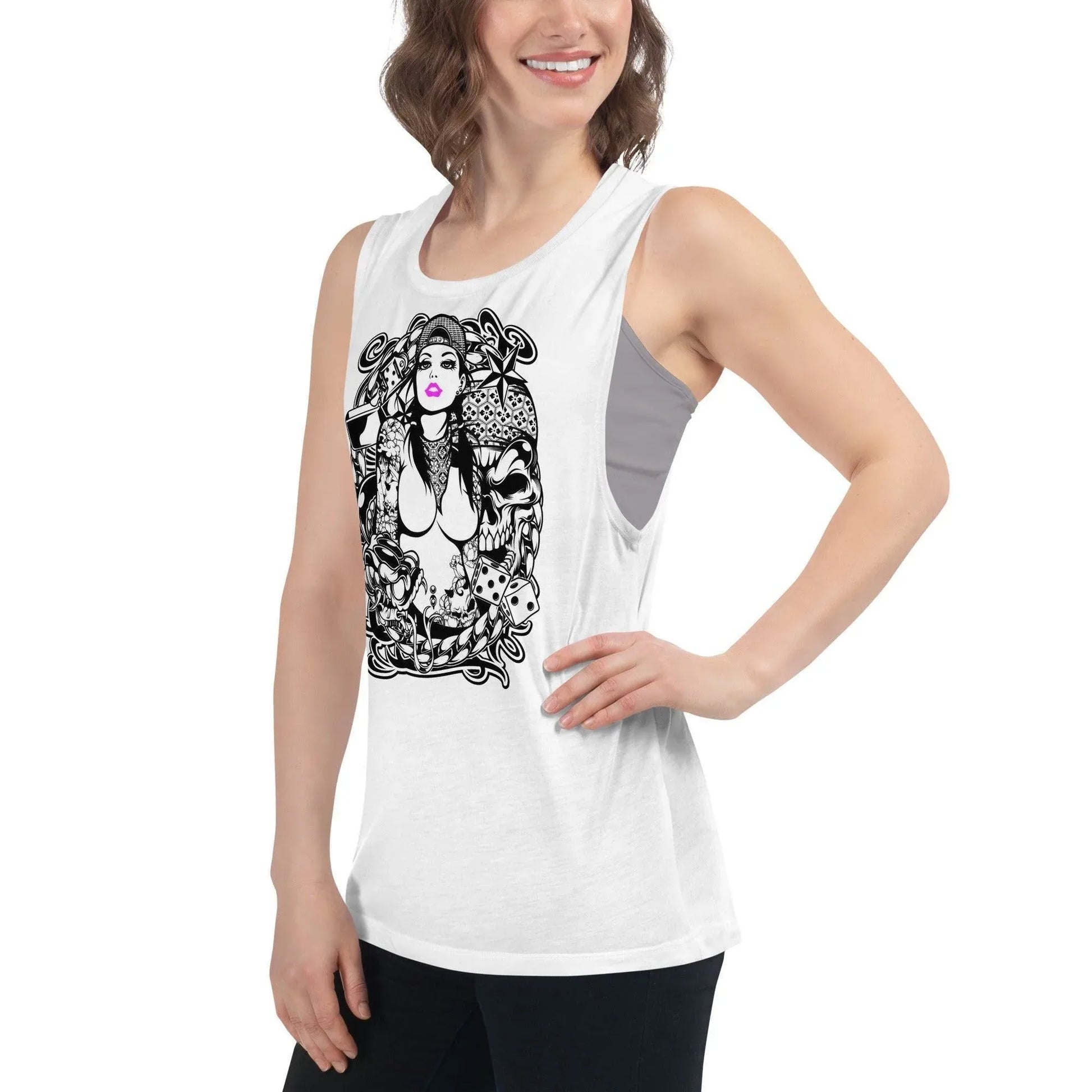pink-lips-damen-tank-top-tank-top-jlr-design-74043 - JLR Design