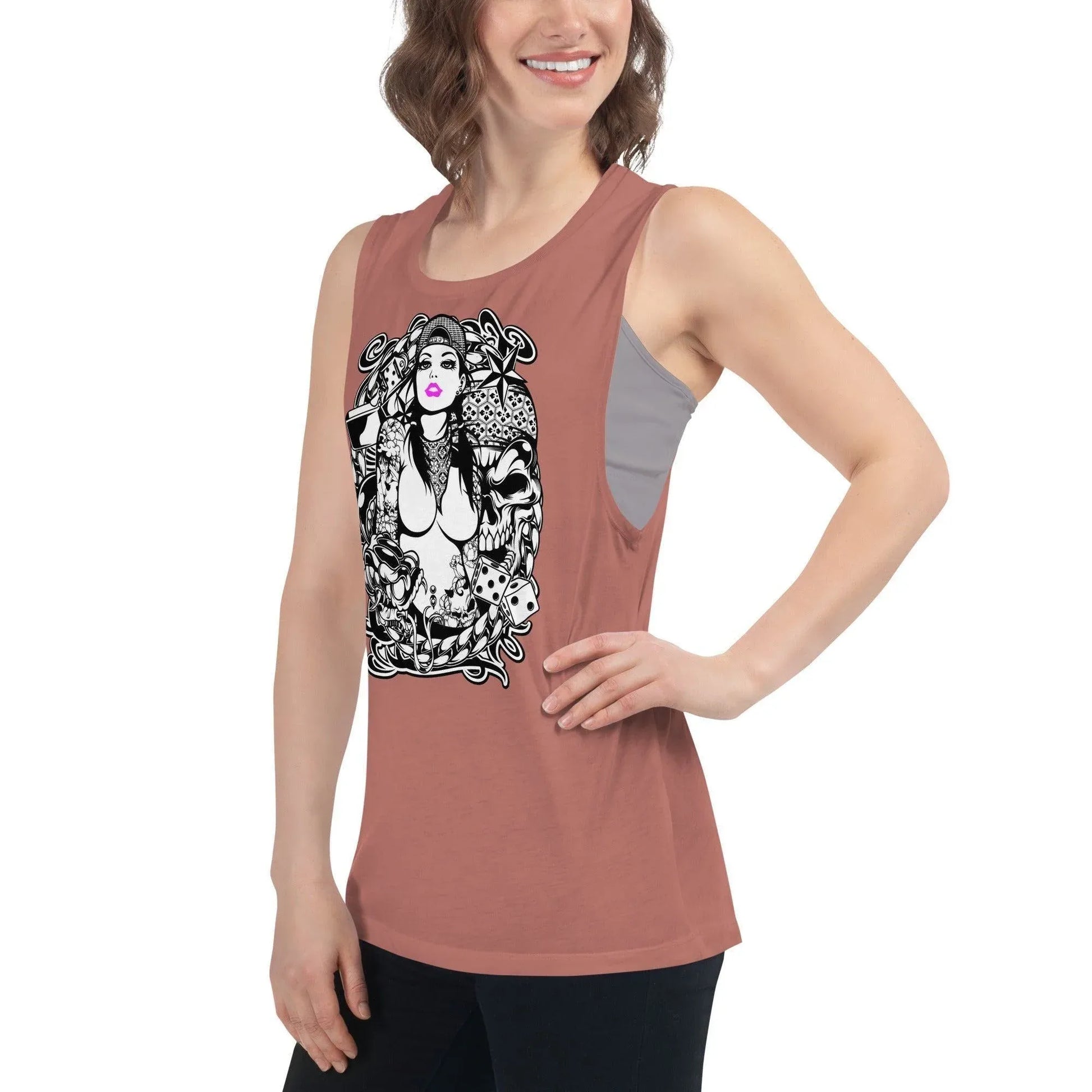 pink-lips-damen-tank-top-tank-top-jlr-design-44893 - JLR Design