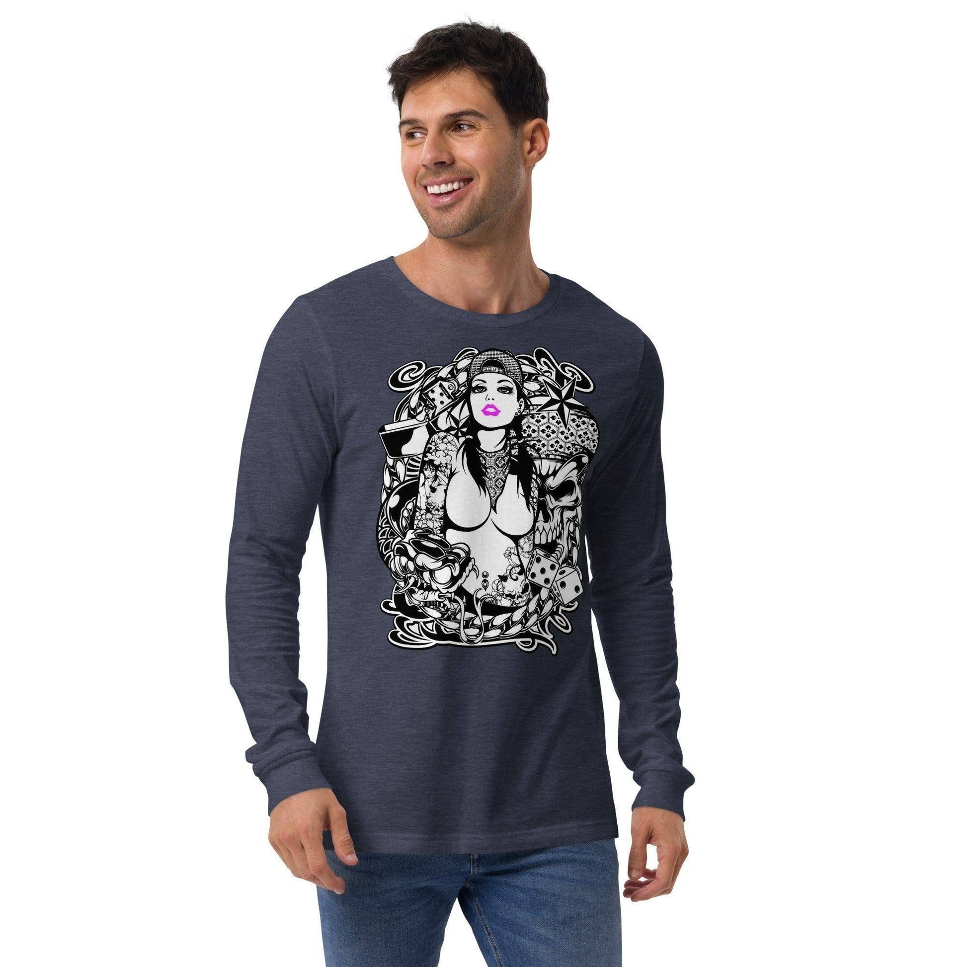 pink-lips-langarmshirt-langarmshirt-jlr-design-32233 - JLR Design