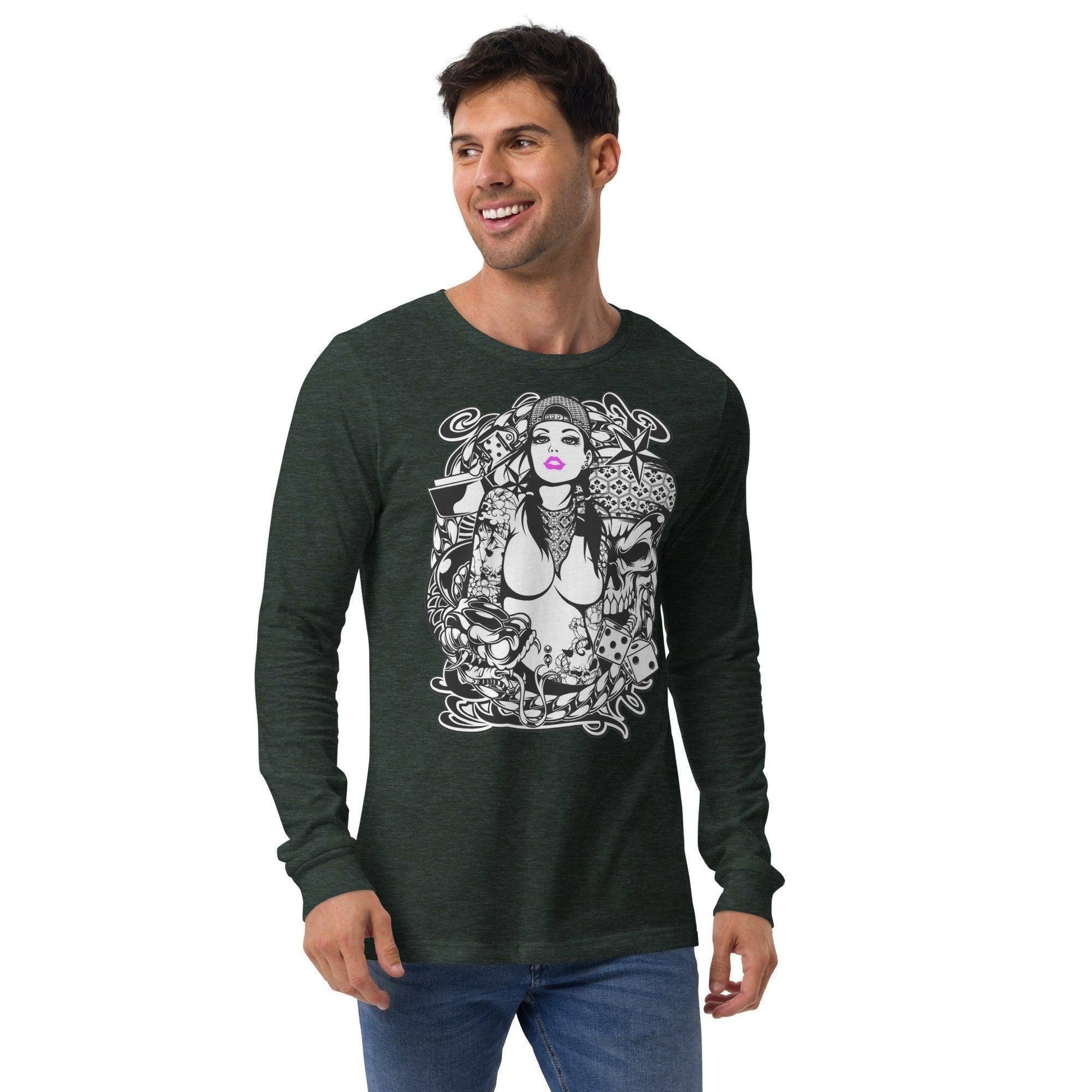 pink-lips-langarmshirt-langarmshirt-jlr-design-39018 - JLR Design