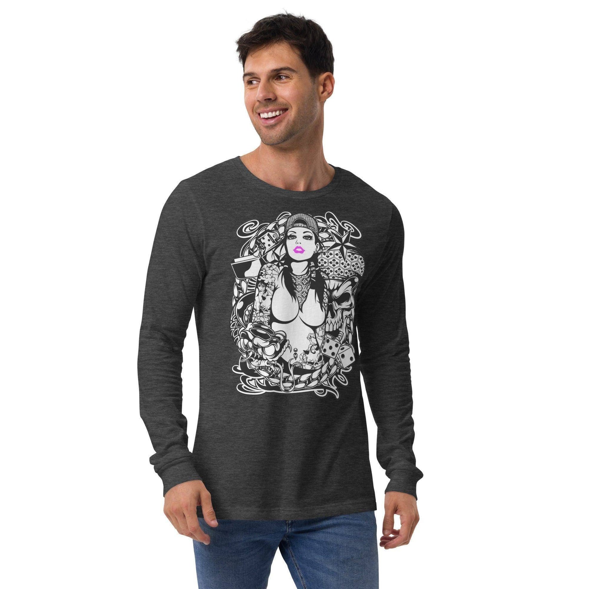 pink-lips-langarmshirt-langarmshirt-jlr-design-47329 - JLR Design